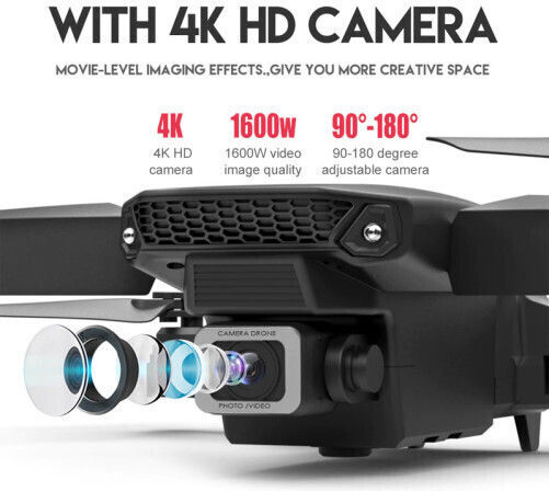 E88 Pro Drone Mini 2.4 GHz με 4K Κάμερα Black