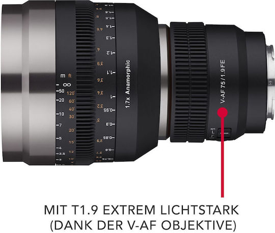 Samyang Φωτογραφικός Φακός V-AF 1,7x Anamorphic MF-Adapter Σταθερός Μαύρος
