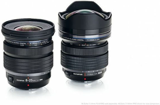 Olympus Full Frame Φωτογραφικός Φακός M.Zuiko ED 8-25mm f/4 Pro Ultra-Wide Zoom / Macro για Micro Four Thirds (MFT) Mount Μαύρος