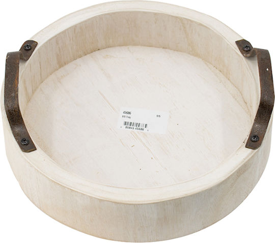 Artekko Holz Rechteckig Serviertablett mit Griffen in Weiß Farbe 35x35x9cm 45686 1Stück