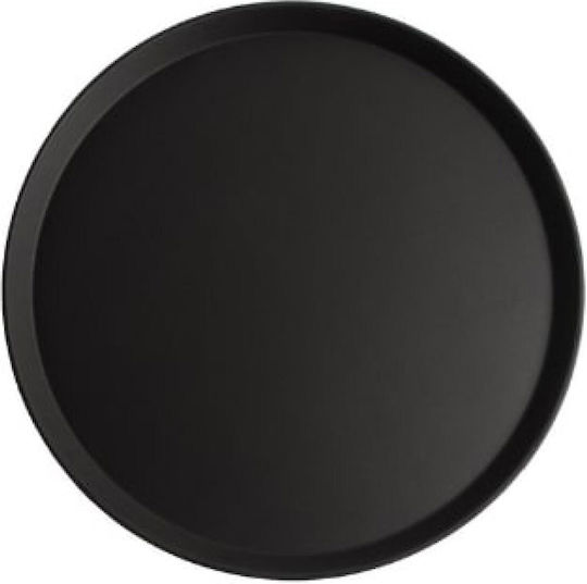 Kunststoff Rund Serviertablett Rutschfest in Schwarz Farbe 28x28cm 04-250 1Stück