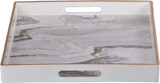 Artekko Пластмасов Поднос за сервиране с Дръжки в Черен Цвят 48x36x5см DF43576-WHIT-DS 1бр