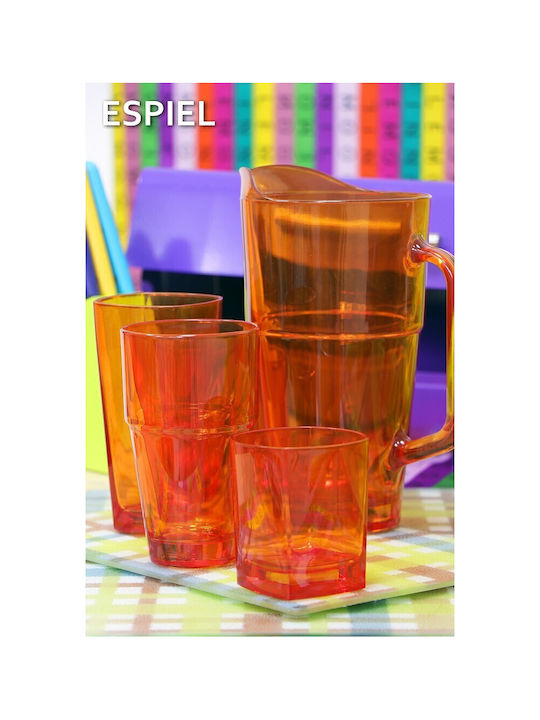 Espiel Impilabile Glas Wasser aus Glas in Orange Farbe