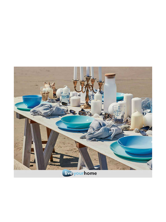Luminarc Diwali Plate Soup Glass Light Turquoise with Diameter 20cm