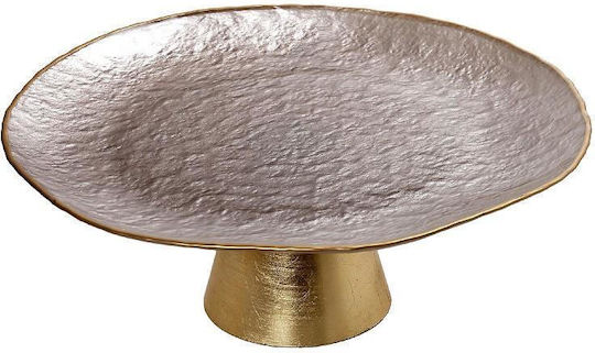 Espiel Shine Πιάτο Ρηχό Γυάλινο Ασημί με Διάμετρο 33cm