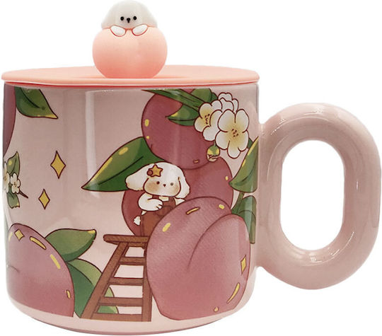 Etoile Ceramic Mug with Lid in Various Colors Multicolour 350ml (Various Colors)