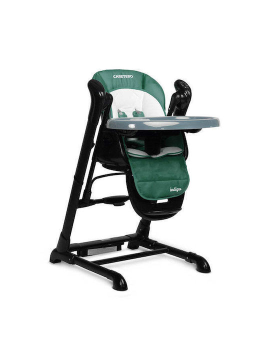 Caretero Indigo Klappbarer Baby Hochstuhl 2 in 1 mit Höhenverstellbar Grün