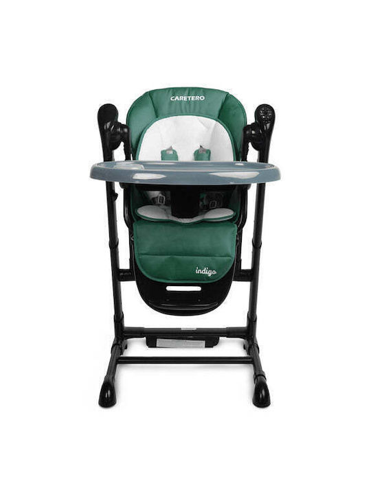 Caretero Indigo Klappbarer Baby Hochstuhl 2 in 1 mit Höhenverstellbar Grün