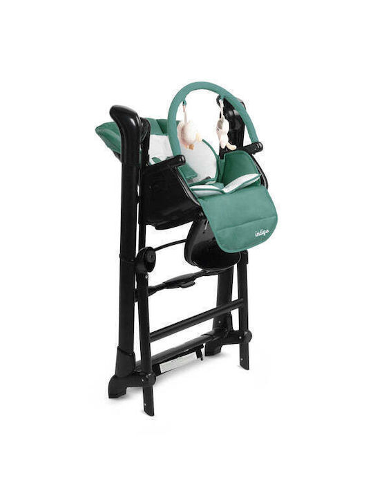 Caretero Indigo Klappbarer Baby Hochstuhl 2 in 1 mit Höhenverstellbar Grün