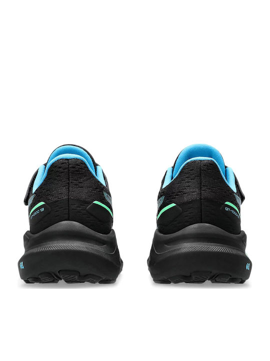 GT-1000 13 Kids Sports Shoes Running with Hoop & Loop Closure Black