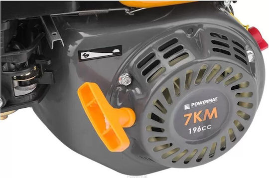 Powermat Бензинов двигател 196сс 7к.с Μέγιστων Στροφών 2500обороти в минута Οριζόντιου Άξονα με Σπείρωμα και Μίζα (Ρεζερβουάρ 3.6лт)