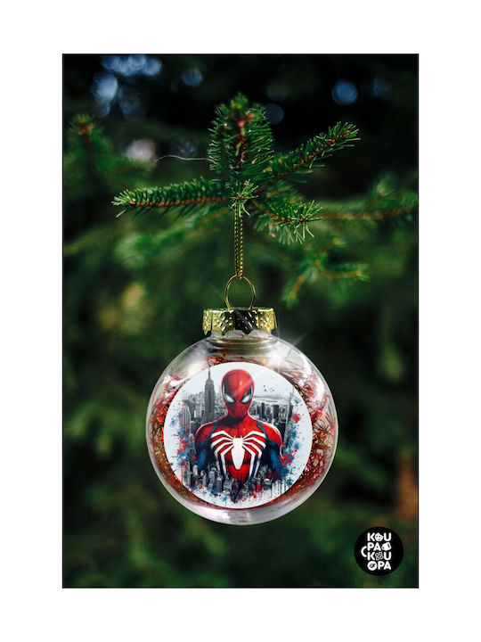 Koupakoupa Spiderman City Ornament de Crăciun Bilă Plastic Transparent cu Pulbere de Aur cu Paiete 8buc