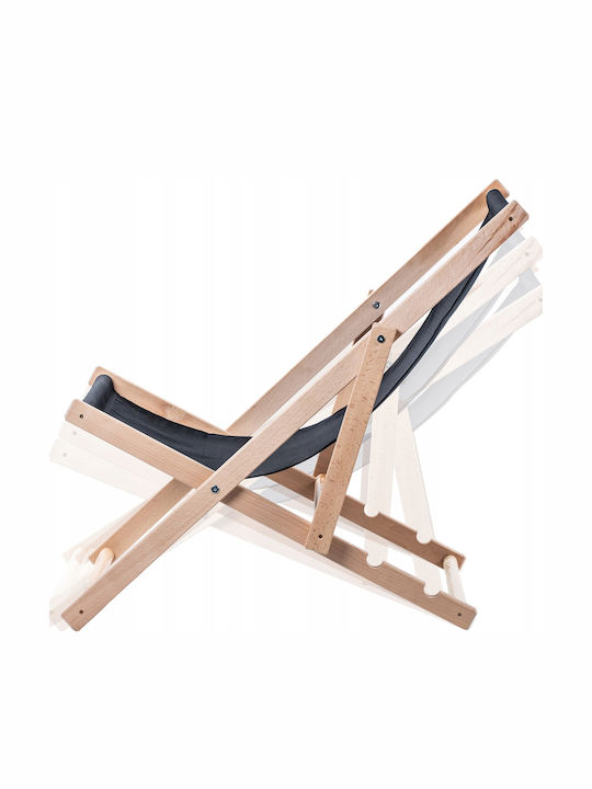 Liegestühle Holz mit Schwarz Stoff