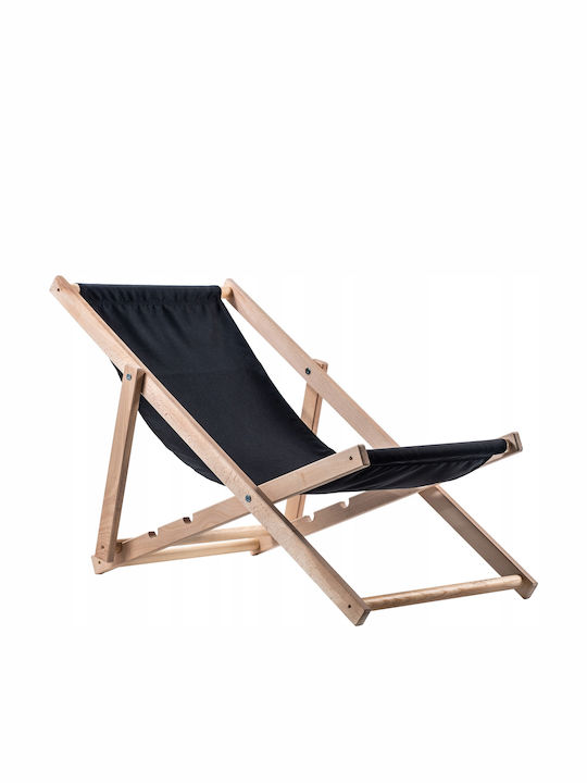 Liegestühle Holz mit Schwarz Stoff