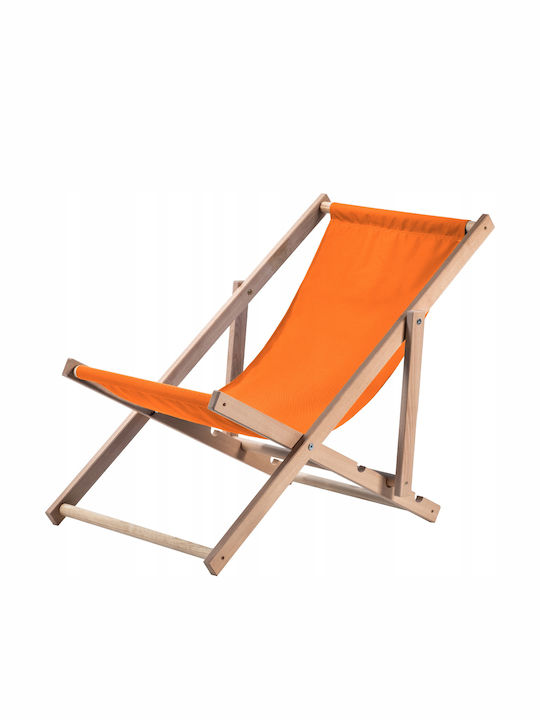 Liegestühle Holz mit Orange Stoff