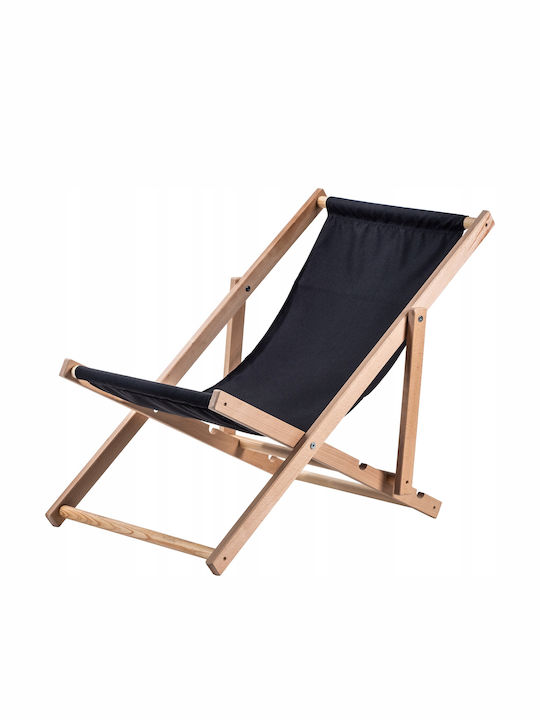 Liegestühle Holz mit Schwarz Stoff