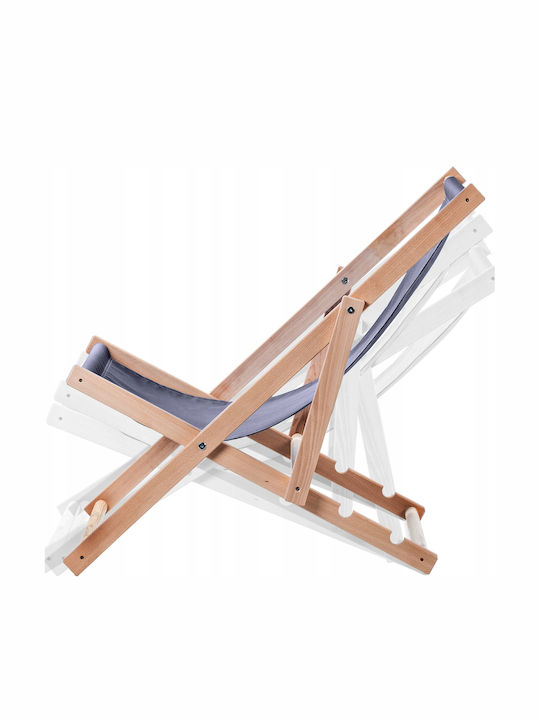 Liegestühle Holz mit Blau Stoff
