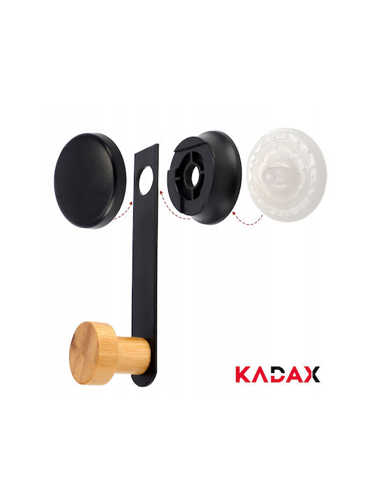 Kadax Cârlig de Baie Simplu cu ventuză de aspirație Inox Negru