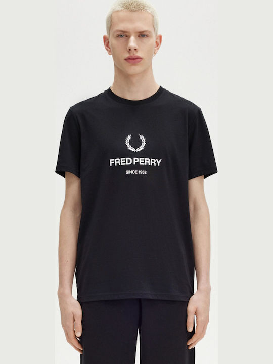 Fred Perry Gestreiftes T-Shirt - Schwarz Mit Manschetten | 100% Baumwolle