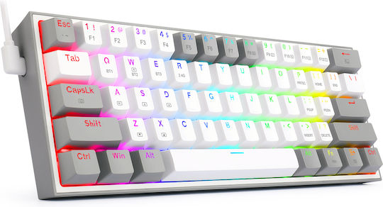 Redragon K617 FIZZ Gaming Mechanical Keyboard 60% with Custom Red switches and RGB lighting (English US) White / Grey