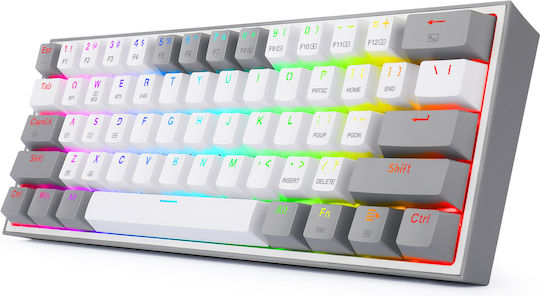 Redragon K617 FIZZ Gaming Mechanical Keyboard 60% with Custom Red switches and RGB lighting (English US) White / Grey