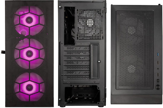 Kolink Observatory HF Mesh Gaming Midi Tower Κουτί Υπολογιστή με Πλαϊνό Παράθυρο και ARGB Φωτισμό Μαύρο