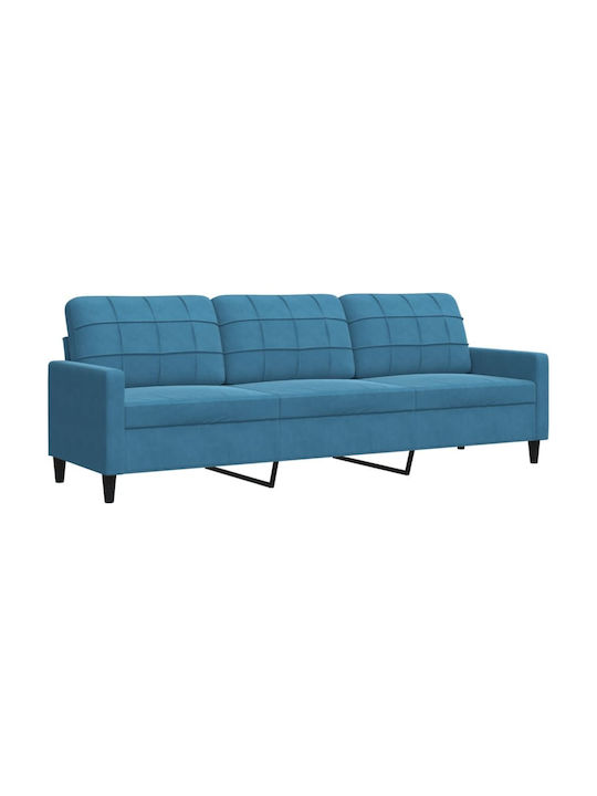 Living Room Furniture Set 3-Seater & 2-Seater & Armchair Blue