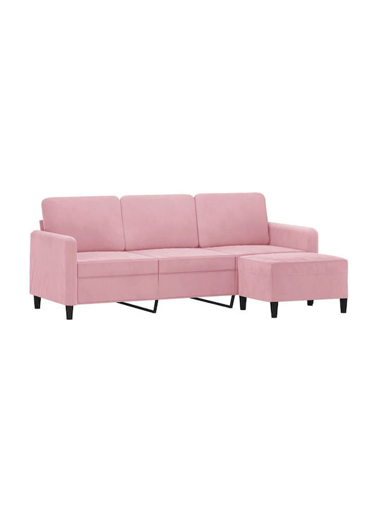 Dreisitzer Sofa Samt Rosa 198x77x80cm