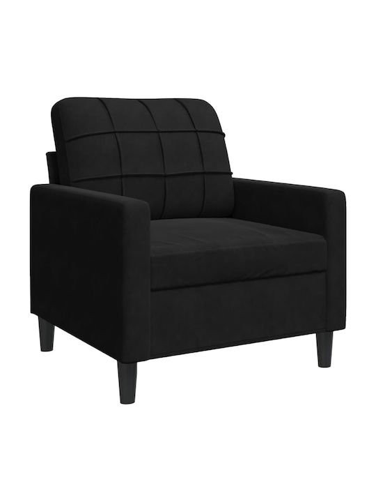 Living Room Furniture Set 3-Seater & 2-Seater & Armchair Black