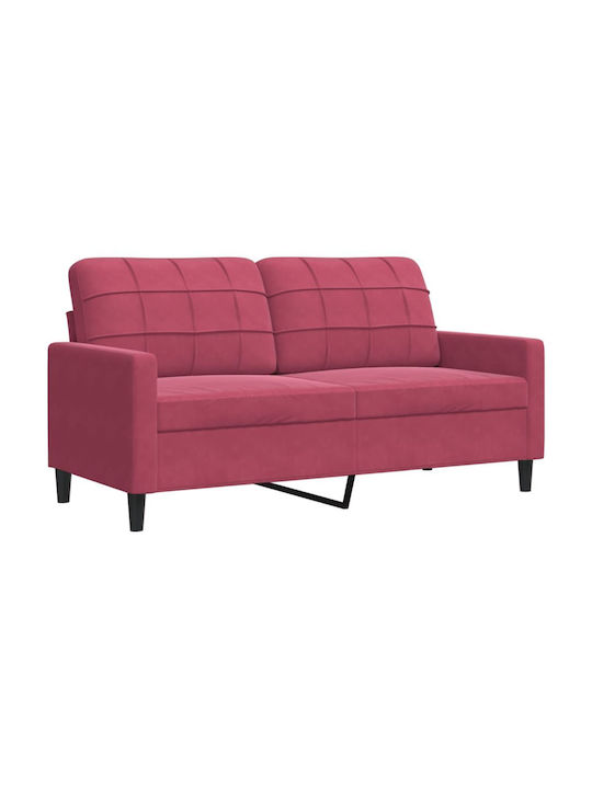 Living Room Furniture Set 3-Seater & 2-Seater & Stool Red