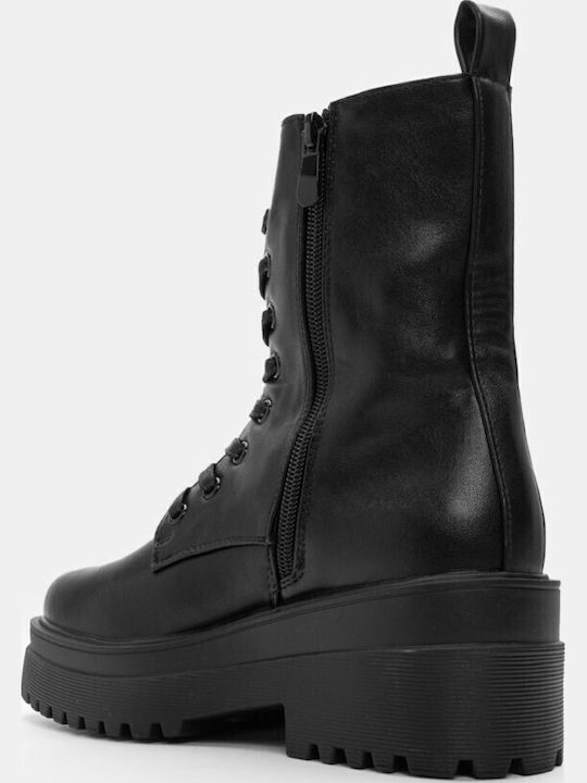 Double-Sole Ankle Boots with Zipper 4318762-black-matte