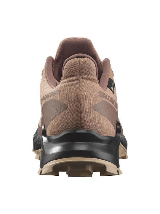Aplhacross 5 GTX Sport Shoes Running Waterproof with Gore-Tex Membrane Cork / Black / Hazelnut - Salmon