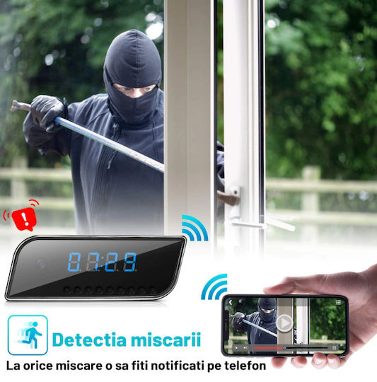Κρυφή Κάμερα WiFi Ρολόι 1080p με Υποδοχή για Κάρτα Μνήμης