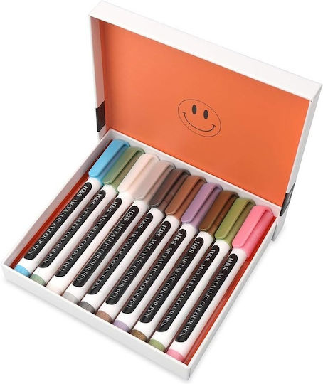 H&S Set of 10 metallic markers H&S, with paint, high-quality felt tip, for painting, drawing, coloring Vopsea Specială pentru Craft pentru Sticlă