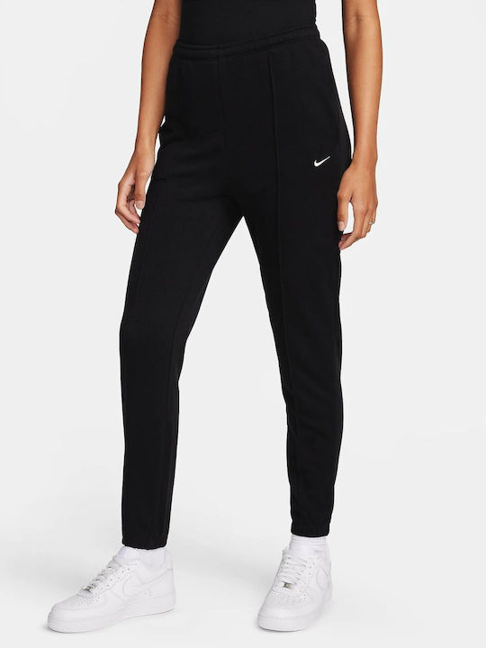 Nike Talie înaltă Pantaloni de trening pentru femei Negru Fleece