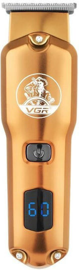 Vgr V-927 5W Kabelloser Haarschneider mit LCD-Bildschirm USB-Aufladung Gold