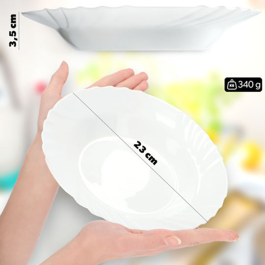 Kadax Farfurie adâncă Alb cu Diametru 23cm 3buc