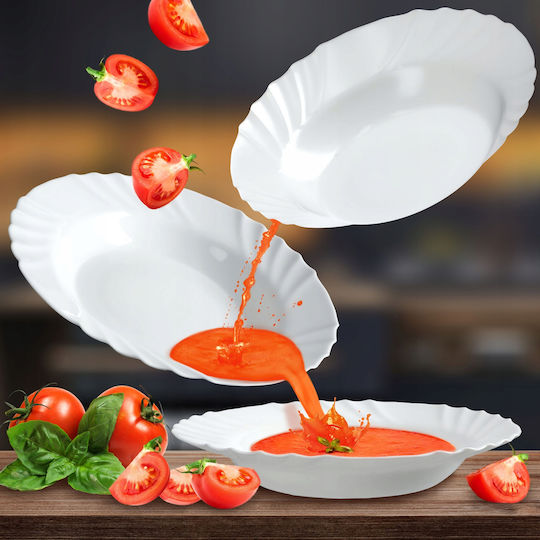 Kadax Farfurie adâncă Alb cu Diametru 23cm 3buc