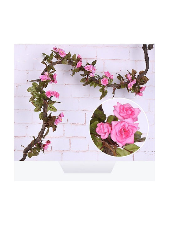 Hanging Artificial Plant Rose Pink 220cm 1pcs