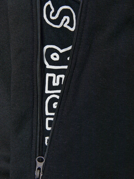 Kinder-Strickjacke mit Kapuzen Schwarz