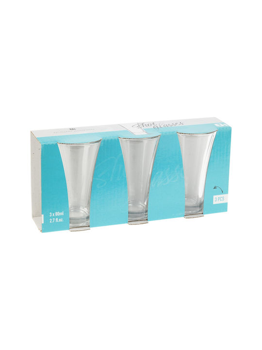 Excellent Houseware Σφηνοπότηρα από Γυαλί 80ml 3τμχ