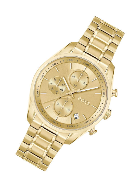 Hugo Boss Grand Watch Chronograph Battery with Gold Metal Bracelet