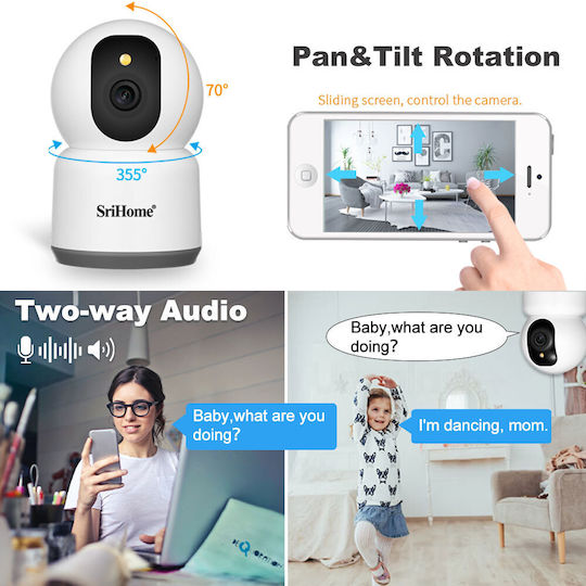 Sricam IP Κάμερα Παρακολούθησης Wi-Fi Full HD+ 5MP με Αμφίδρομη Επικοινωνία και Φακό 4mm