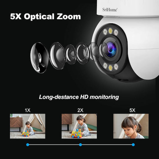 Sricam SH046 IP Κάμερα Παρακολούθησης Wi-Fi Full HD+ 4MP με Αμφίδρομη Επικοινωνία και Φακό 2.8mm