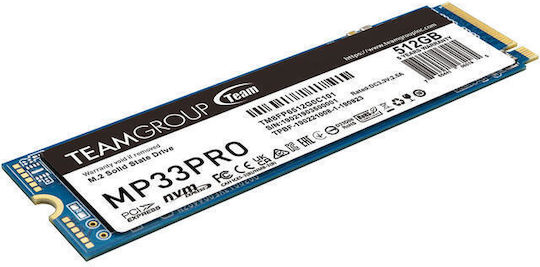TeamGroup MP33 PRO SSD 512GB M.2 Type with PCI Express 3.0 Connection TM8FPD512G0C101
