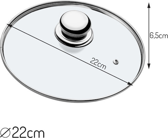 Kadax Capac Pentru Tigaie și Oală Din Sticlă 22cm 142980