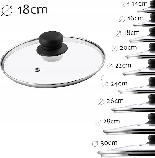 Kadax Capac Pentru Tigaie și Oală Din Sticlă 16cm 2 Bucăți 26794