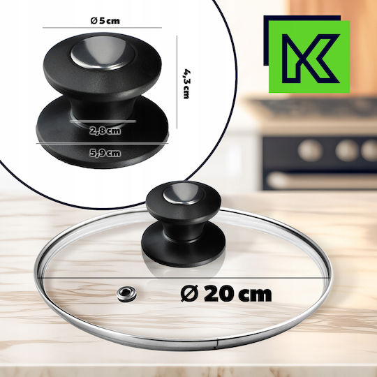 Kadax Καπάκι για Τηγάνι και Κατσαρόλα Γυάλινο 20cm 30782
