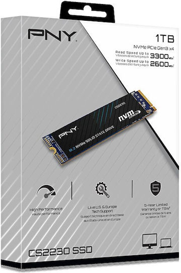 PNY CS2230 SSD 1TB M.2 Mit PCI Express 3.0 Verbindung