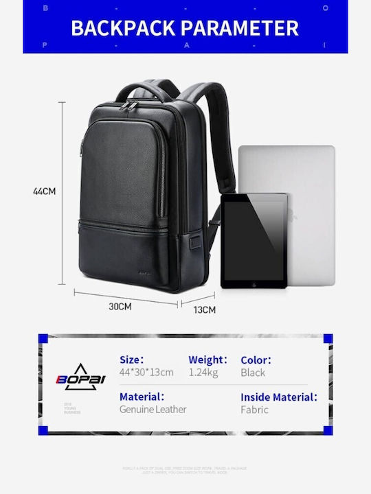 Bopai Αδιάβροχη Τσάντα Πλάτης για Laptop 15.6" με Θύρα USB σε Μαύρο χρώμα 61-697111